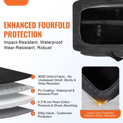 Kaukoputkilaukku 770 mm 900D Oxford-kangas PU-pinnoite pehmustettu irrotettavalla väliseinällä vastapainotaskulla