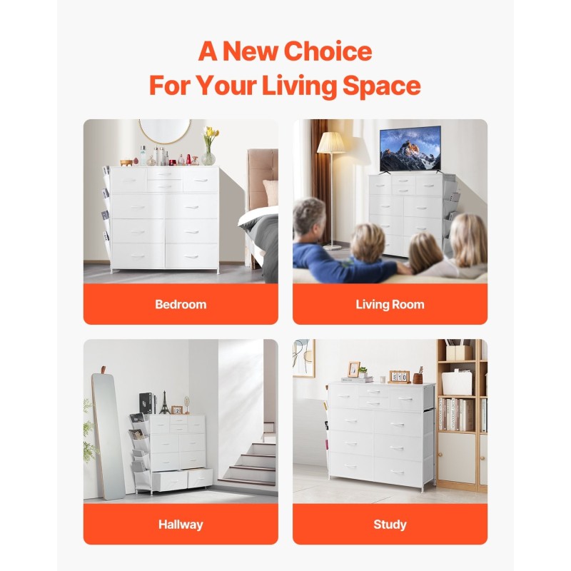 Kangaslaatikosto 10 laatikkoa teräsrunko hengittävä kuitukangas makuuhuoneeseen