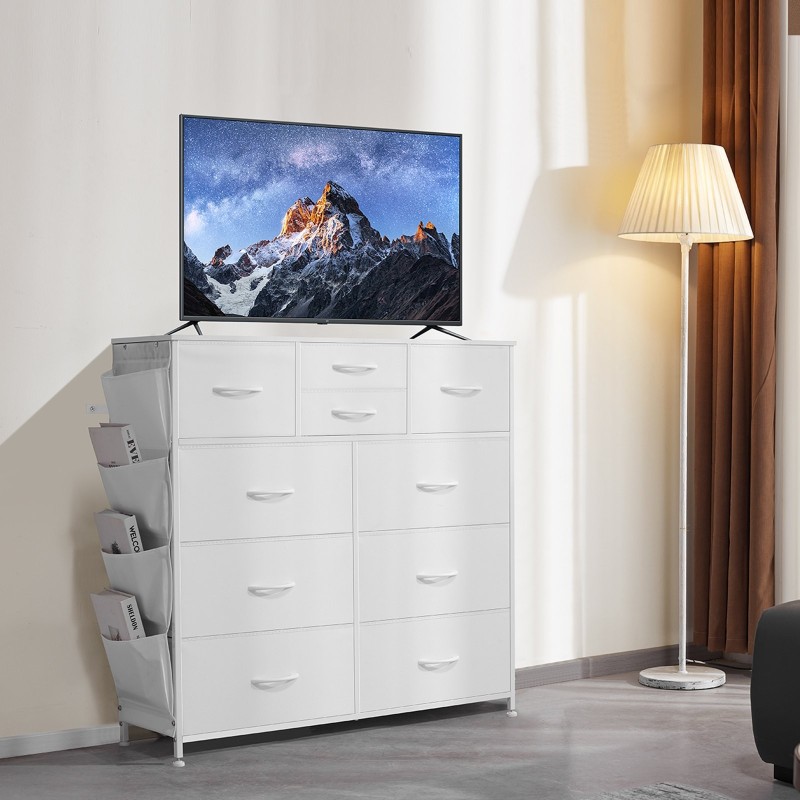 Kangaslaatikosto 10 laatikkoa teräsrunko hengittävä kuitukangas makuuhuoneeseen