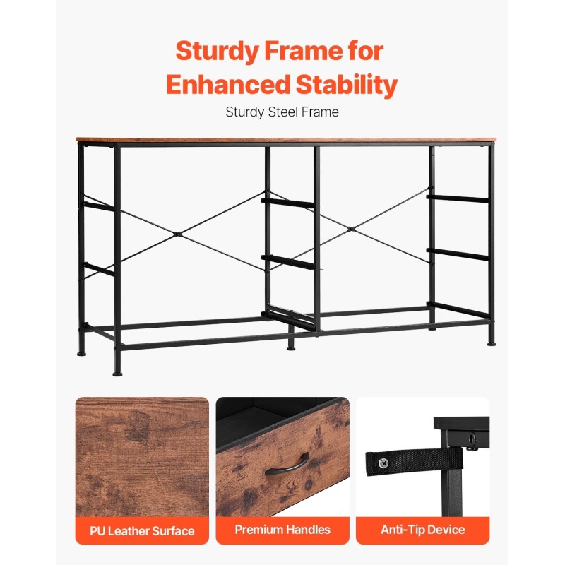Lipasto korkea kapea kuusi laatikkoa tukeva teräsrunko kangaslaatikot rustiikinruskea
