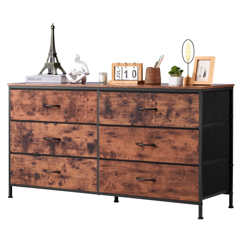 Lipasto korkea kapea kuusi laatikkoa tukeva teräsrunko kangaslaatikot rustiikinruskea