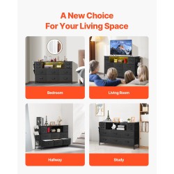 Kangaslaatikosto 10 laatikkoa teräsrunko PU-nahkaiset yksityiskohdat LED-valaistus sisäänrakennetut pistorasiat avohylly musta