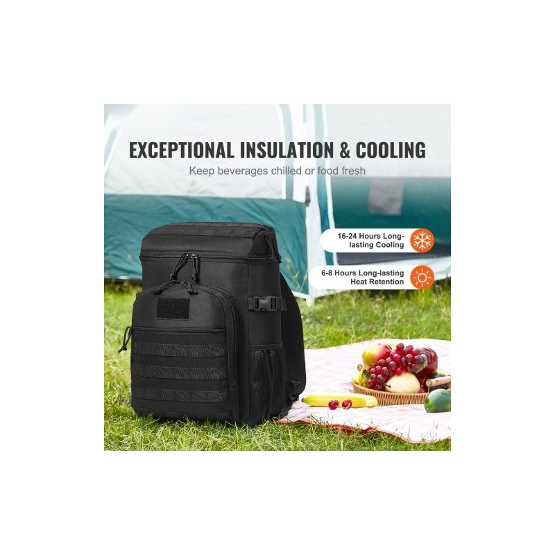 Kylmälaukku 25 L 600D polyesteri musta MOLLE irrotettavat säilytyslaukut