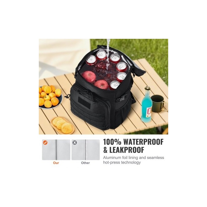 Kylmälaukku 25 L 600D polyesteri musta MOLLE irrotettavat säilytyslaukut