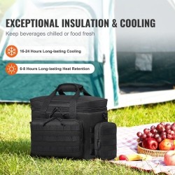 Kylmälaukku 20L 600D polyesteri musta MOLLE-järjestelmä irrotettavat säilytyspussit