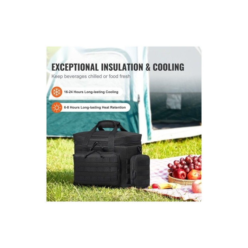 Kylmälaukku 20L 600D polyesteri musta MOLLE-järjestelmä irrotettavat säilytyspussit