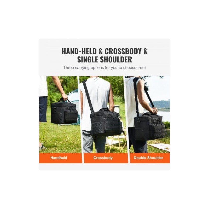 Kylmälaukku 20L 600D polyesteri musta MOLLE-järjestelmä irrotettavat säilytyspussit