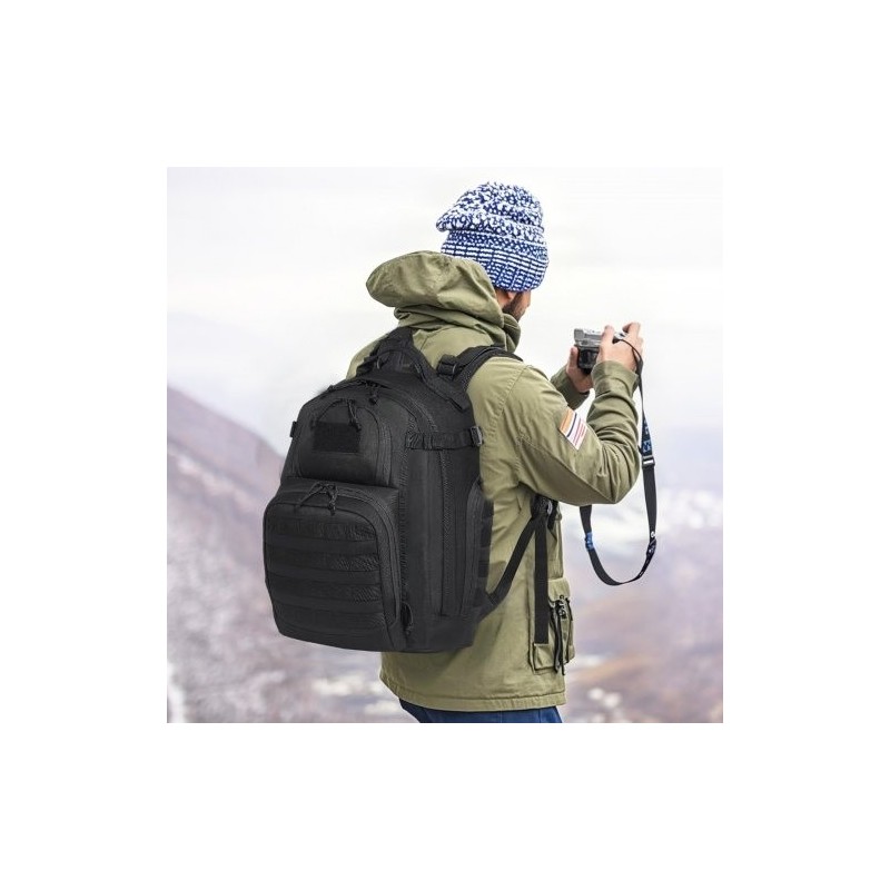 Taktinen reppu 25L kestävä 600D polyesteri MOLLE-järjestelmällä musta