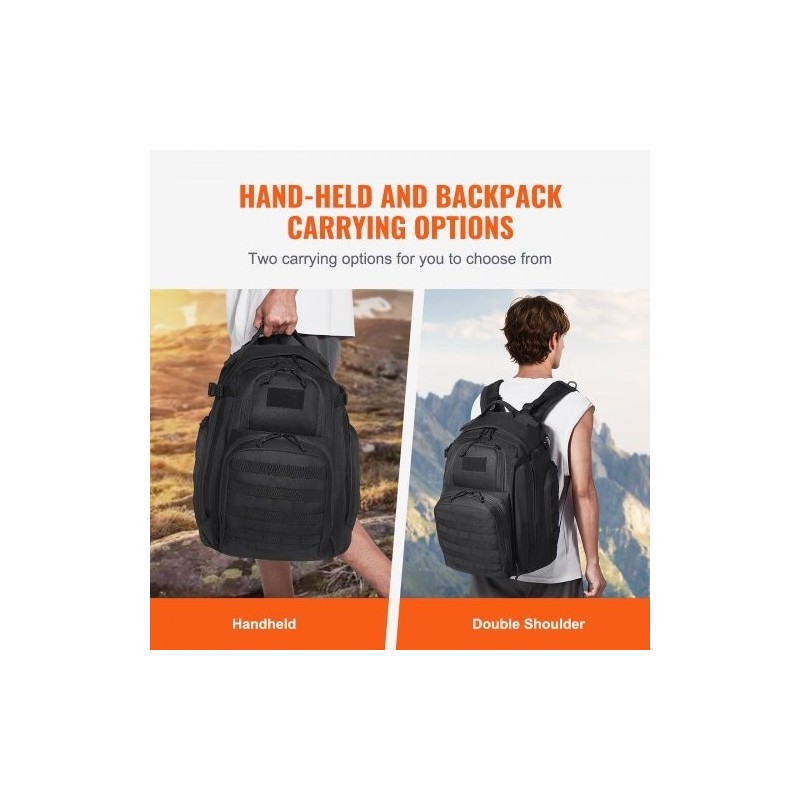 Taktinen reppu 40 l 600D polyesteri MOLLE-järjestelmällä musta