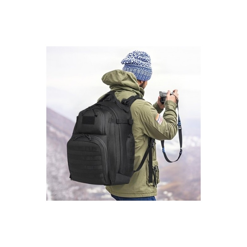 Taktinen reppu 40 l 600D polyesteri MOLLE-järjestelmällä musta