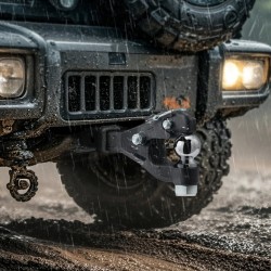 Pintle-vetokoukku hiiliteräs musta pulverimaalipinta 9070 kg vetokyky yhdistelmä 2-5/16 kuulavetolaite