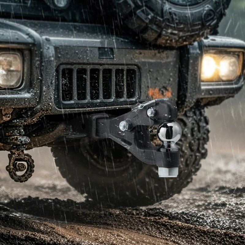 Pintle-vetokoukku hiiliteräs musta pulverimaalipinta 9070 kg vetokyky yhdistelmä 2-5/16 kuulavetolaite