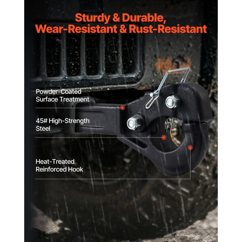 Pintlekoukku hiiliteräs 9070 kg vetokapasiteetti 2 tuuman vastaanottimelle 2,5–3 tuuman lunettarenkaalle