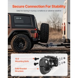 Pintle-vetokoukku hiiliterästä 13605 kg vetokyky 2,5–3 tuuman lunette-renkaille