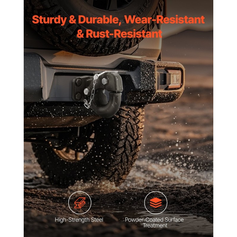 Pintle-vetokoukku hiiliterästä 13605 kg vetokyky 2,5–3 tuuman lunette-renkaille