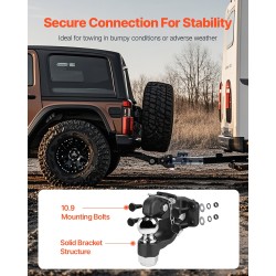 Pintle-vetokoukku hiiliteräs raskaisiin vetoihin 2-5/16 tuuman vetokuula sopii 2,5–3 tuuman lunette-renkaille