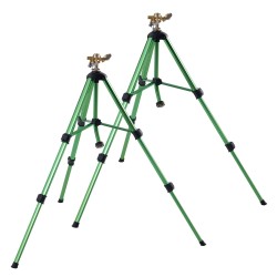 Kolmijalkainen iskupulssiruisku messinkipäällä alumiini muovirunko 360 asteen pyörivä säädettävä korkeus puutarhaan 2 kpl