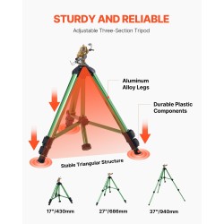 Kolmijalkainen iskupulssiruisku messinkipäällä alumiini‑muovirunko 360 asteen pyörivä säädettävä korkeus puutarhaan 2 kpl
