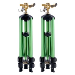 Kolmijalkainen iskupulssiruisku messinkipäällä alumiini‑muovirunko 360 asteen pyörivä säädettävä korkeus puutarhaan 2 kpl