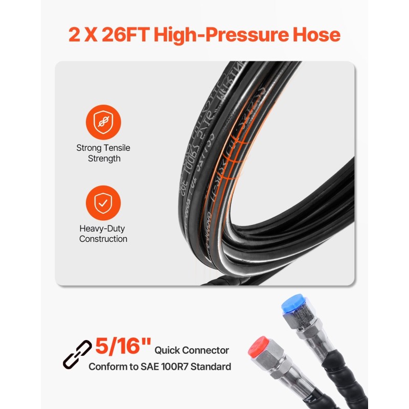 Hydraulinen perämoottorin ohjauspakkaus 90 hv 13,5 tuuman ohjauspyörä kaksi 26 jalan letkua