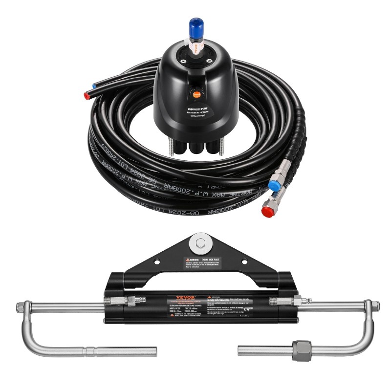 Hydraulinen perämoottorin ohjaussarja yksimoottorisiin veneisiin enintään 150HP 13,5 tuuman ohjauspyörä 2 hydrauliletkua