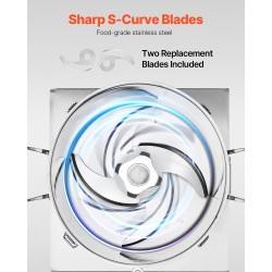 Monitoimileikkuri 15 L ruostumaton teräs 1400W S-muotoiset terät vihanneksille