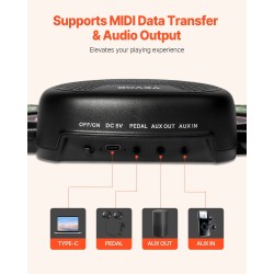 Rullattava sähkörumpumatto seitsemän rumpualuetta silikonipinnat kaksi jalkapedaalia ladattava akku