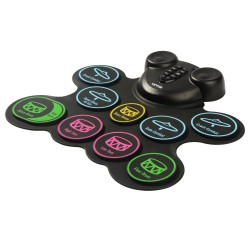 Sähköinen silikonirumpumatto 9-alueinen 2 jalkapoljinta ladattava akku MIDI-liitäntä kuulokeliitäntä