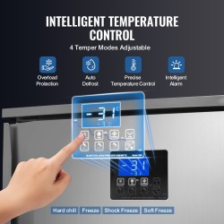 Ammattikäyttöinen pikalämpötilapakastin 114 L 5 GN-kokoista allasta SUS304 pyörillä