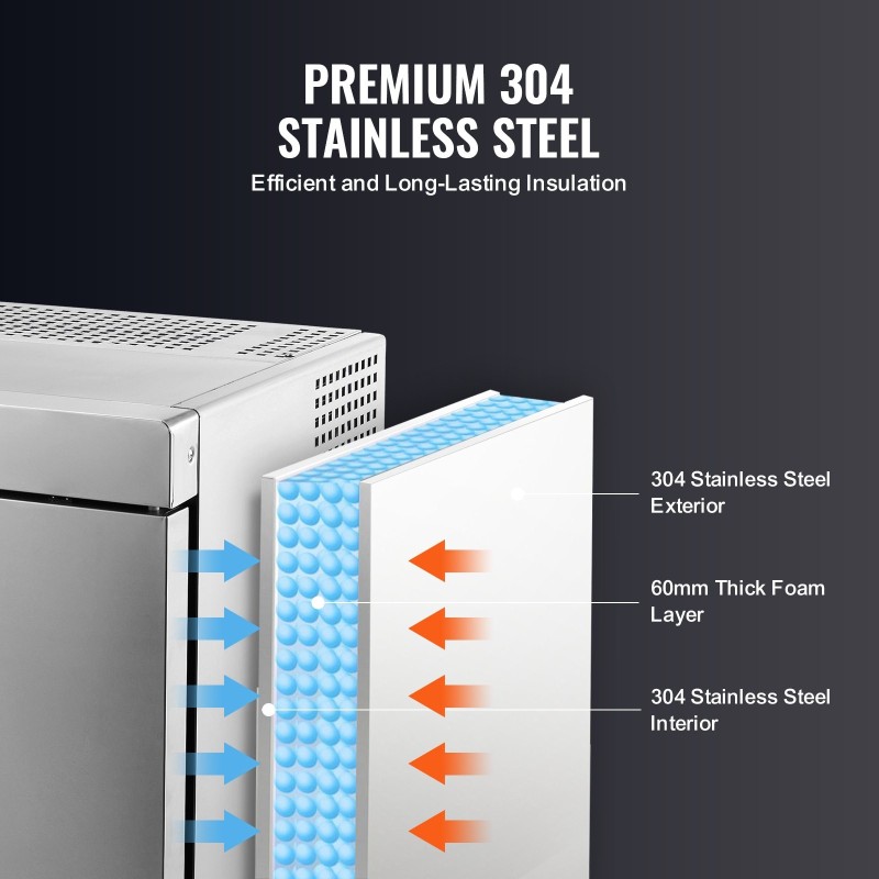 Pikapakastin 32 l 4 kpl 1/3-astiat ruostumatonta terästä ravintolakäyttöön