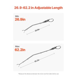 Peräpeilin tuki galvanoitu metallirunko säädettävä 685–1580 mm alle 150 HP