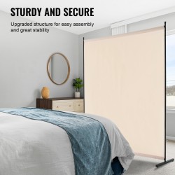 Huoneenjakaja yksipaneelinen vapaasti seisova rautarunko Oxford-kangas 1810x1815x500 mm beige