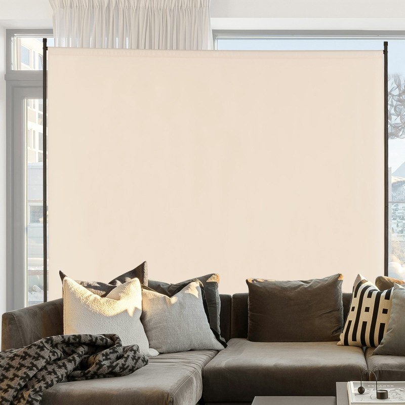 Huoneenjakaja yksipaneelinen vapaasti seisova rautarunko Oxford-kangas 1810x1815x500 mm beige