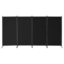 Tilanjakaja nelipaneelinen rautainen runko Oxford kangas musta taittuva siirrettävä