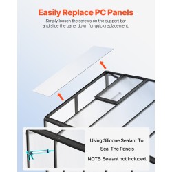 Kasvihuone polykarbonaattinen alumiinirunkoinen 236 x 346 cm avautuva ovi 2 tuuletusikkunaa ulkokäyttöön