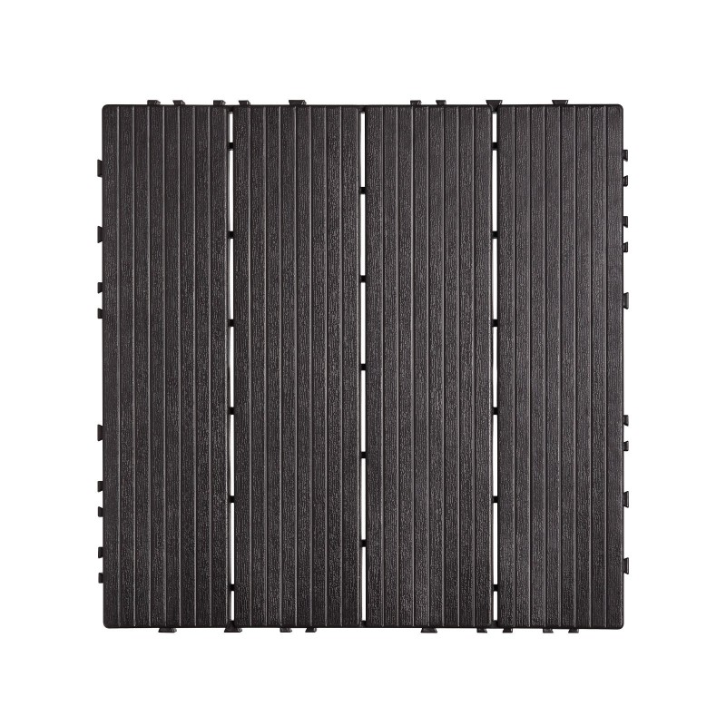 Liitettävät terassilaatat polypropeeni 36 kpl 300×300 mm tummanruskea ulkokäyttöön