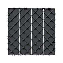 Napsautettavat terassilaatat PP-muoviset 36 kpl 300 x 300 mm tummanharmaa ulkokäyttöön