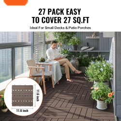 Terassilaatat puumuovikomposiitti 300x300 mm 27 kpl vedenkestävät tummanruskeat