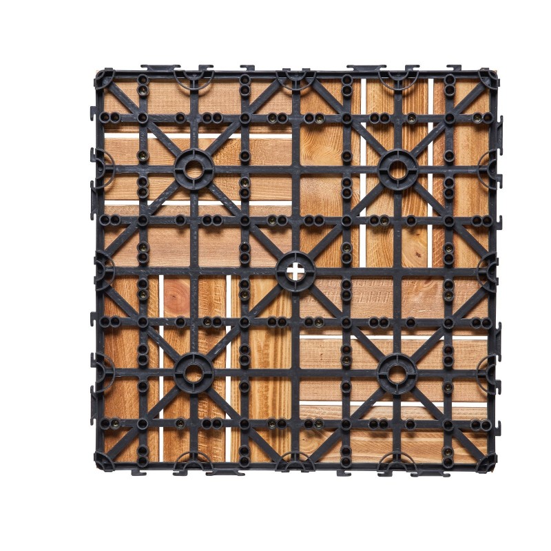 Lukittuvat terassilaatat kamferimänty PP-pohja 300x300 mm 10 kpl ulko- ja sisäkäyttöön