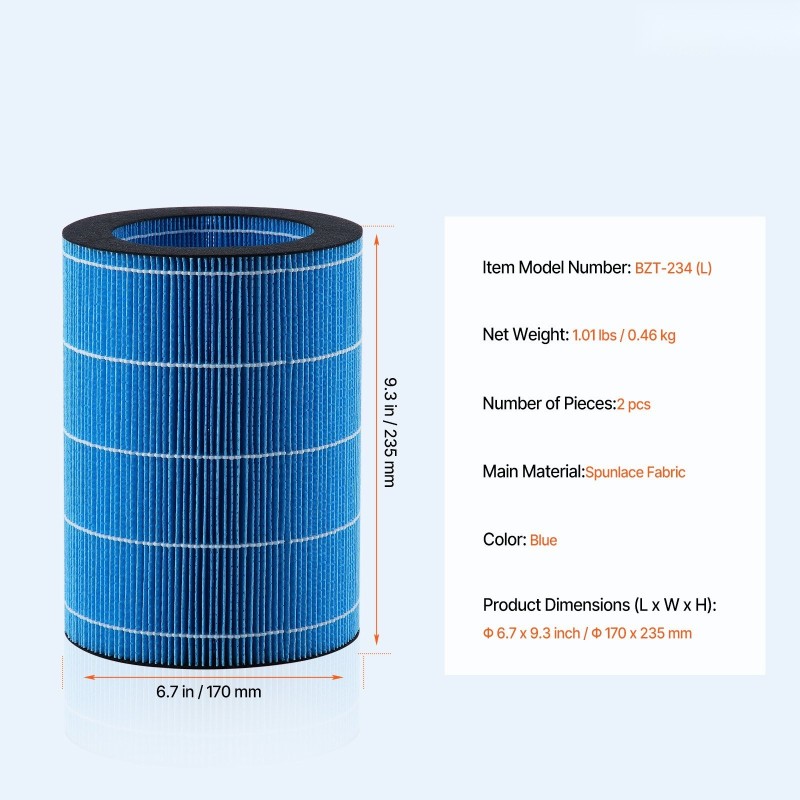 Kuitukankainen suodatinkasetti haihduttavaan kostuttimeen 2 kpl BZT-234