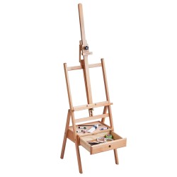 Studiomaalausteline H-runkoinen pyökkipuinen säädettävä maksimikorkeus 91,4 cm 10 kg kantavuus