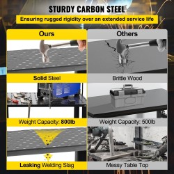 Hitsauspöytä galvanoitu hiiliteräs 914 x 609 mm 16 mm kiinnitysreiät