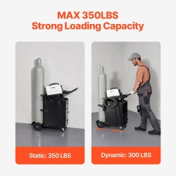 Hitsausvaunu hiiliteräs 350 paunan staattinen kantavuus kaksi laatikkoa lukittava kaappi kääntyvät pyörät