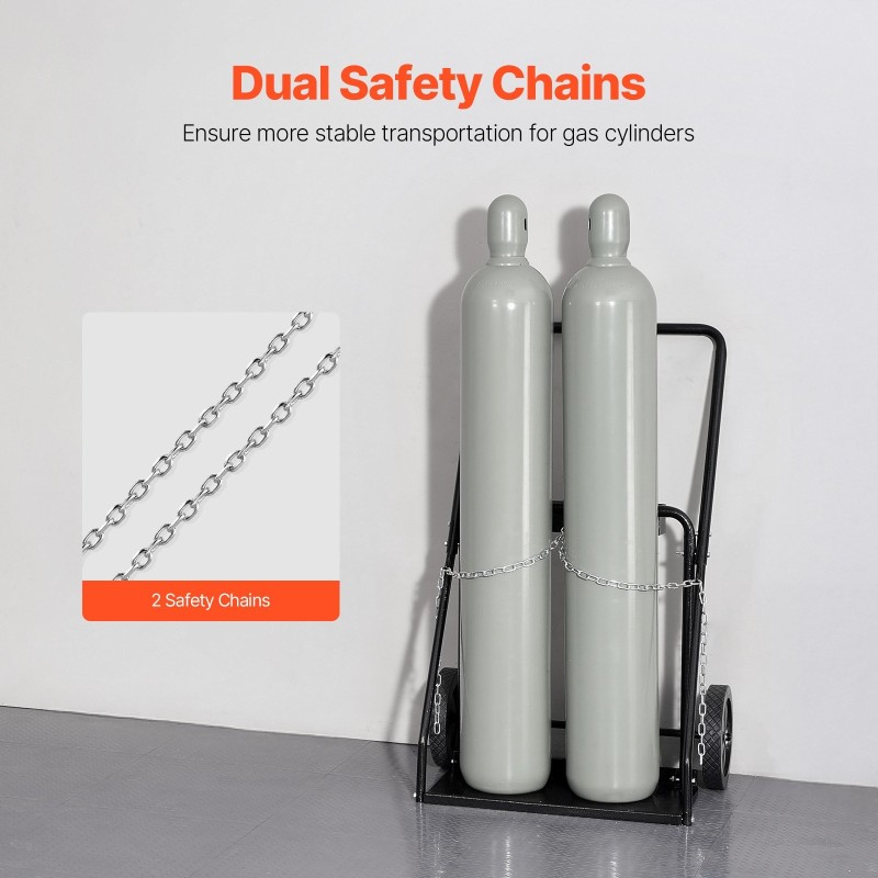 Hitsauspullokärry kahdelle pullolle sopii enintään 12,5 tuuman halkaisijalle hiiliteräsrunko 10 tuuman täyskumipyörät