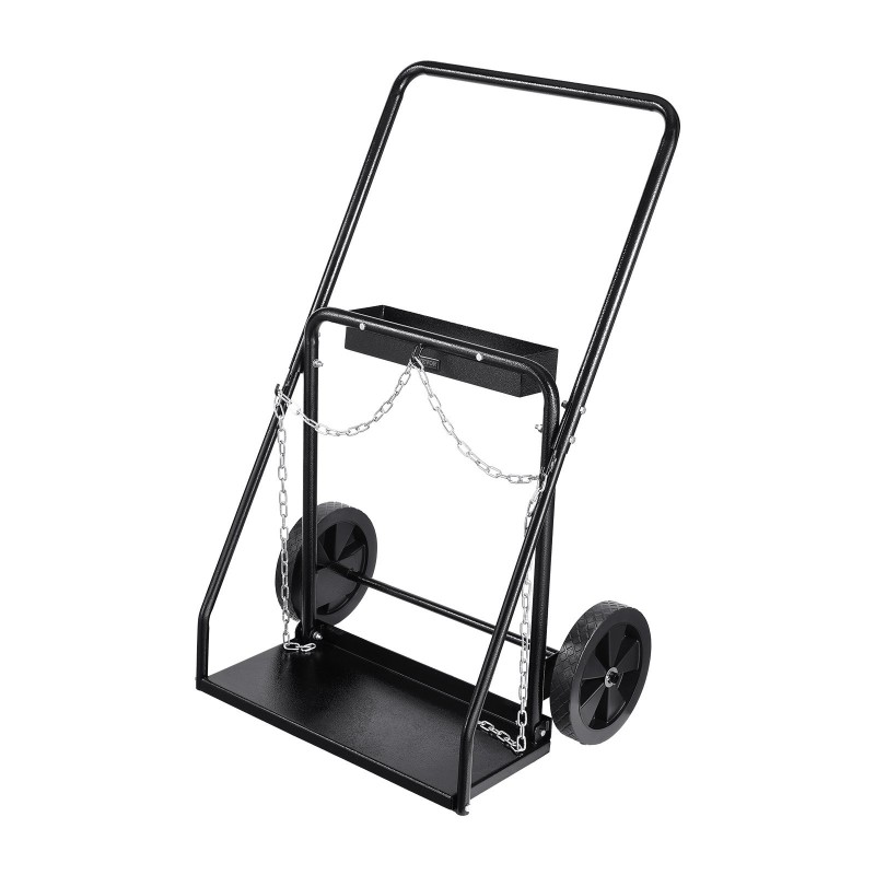 Hitsauspullokärry kahdelle pullolle sopii enintään 12,5 tuuman halkaisijalle hiiliteräsrunko 10 tuuman täyskumipyörät