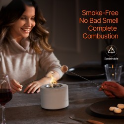 Betoninen pöytätulisija ruostumattomalla teräsvuorauksella ja sammutuskannella sisä- ja ulkokäyttöön