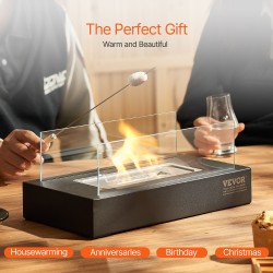 Pöytätakka 14-tuumainen hiiliteräs ruostumaton teräs lasi bioetanoli isopropyylipolttoaine sisä-ulkokäyttö sammutuskansi