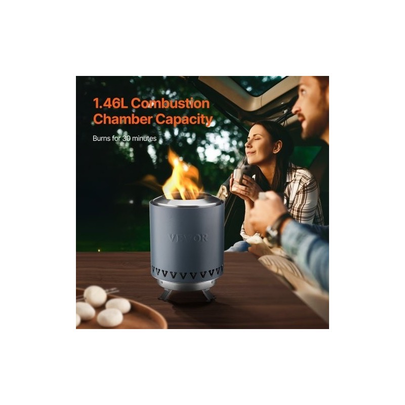 Pöytätakka ruostumatonta terästä sisä ja ulkokäyttöön sininen säilytyspussilla