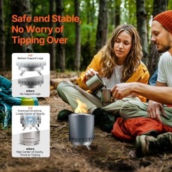 Pöytätakka ruostumatonta terästä sisä ja ulkokäyttöön sininen säilytyspussilla