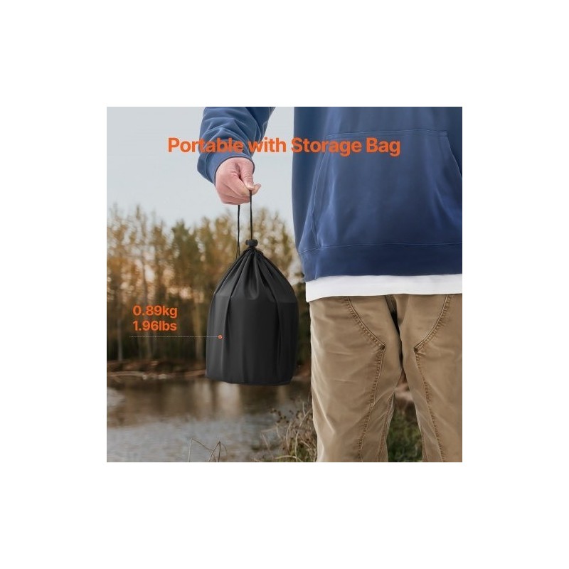 Pöytätulisija ruostumattomasta teräksestä musta kannettava sisä ja ulkokäyttöön puulla tai pelleteillä